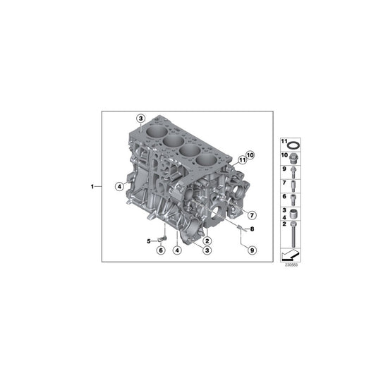 Genuine BMW 11110494285 Engine Block With Piston (Inc. Cooper SD, Cooper SD ALL4 & Cooper D 2.0) | ML Performance US Car Parts