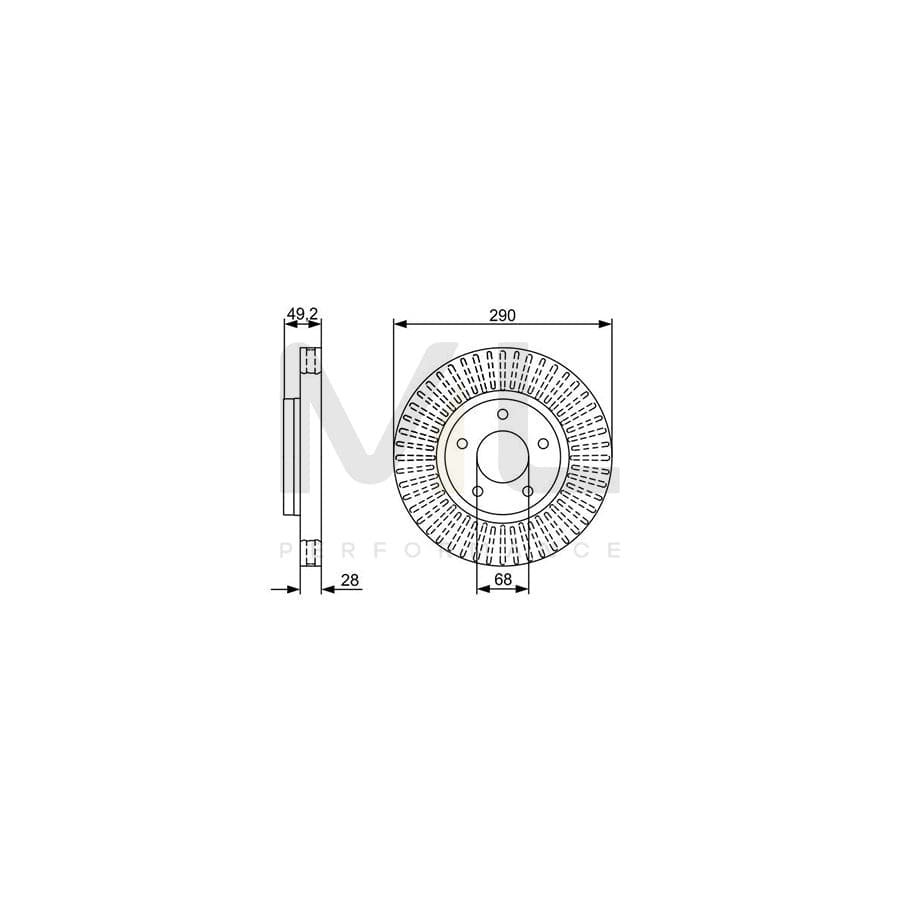 BOSCH 0 986 479 V48 Brake Disc Vented, Oiled | ML Performance Car Parts
