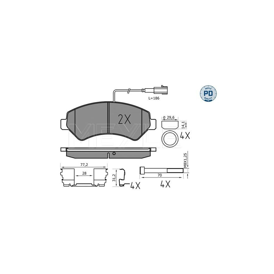Meyle 025 244 6619-1/Pd Brake Pad Set