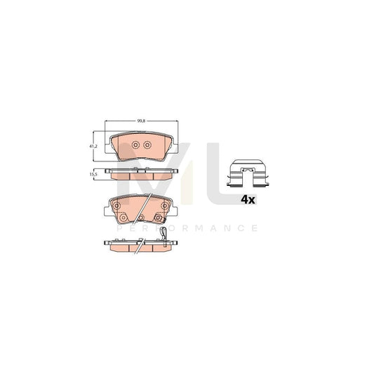 TRW Gdb2173 Brake Pad Set For Kia Soul Ii (Ps) With Acoustic Wear Warning, With Accessories | ML Performance Car Parts