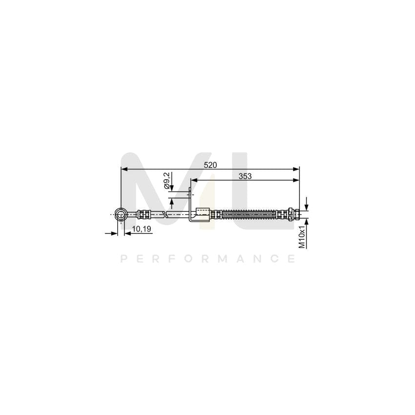 BOSCH 1 987 481 321 Brake Hose 510mm, M10x1 | ML Performance Car Parts