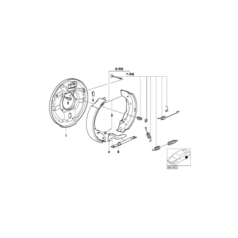 Genuine BMW 34219067127 E36 Repair Kit Brake Shoe With Springs (Inc. 318tds, 316i & 316g) | ML Performance US