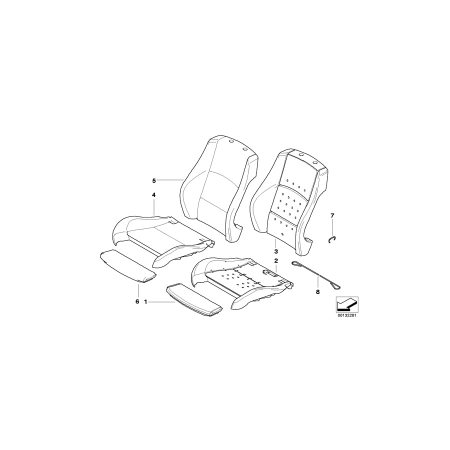Genuine BMW 52107140450 E92 Right Backrest Upholstery (Inc. 320xd, 330d & 330i) | ML Performance US