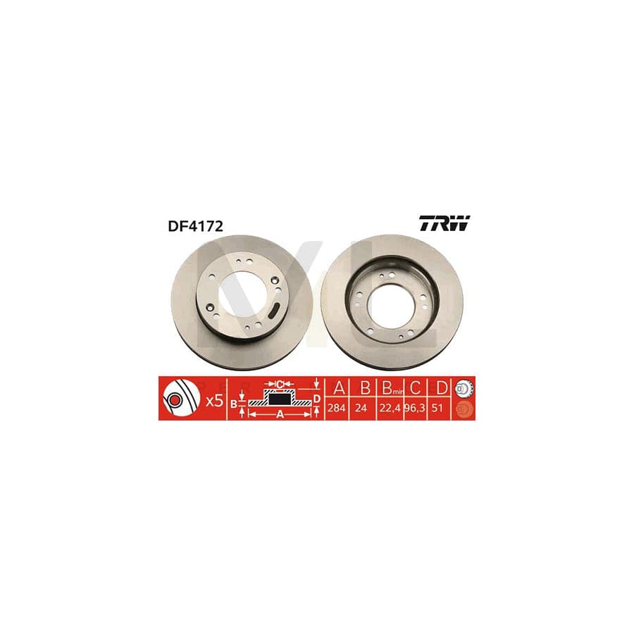 TRW DF4172 Brake Disc Vented, Painted | ML Performance Car Parts