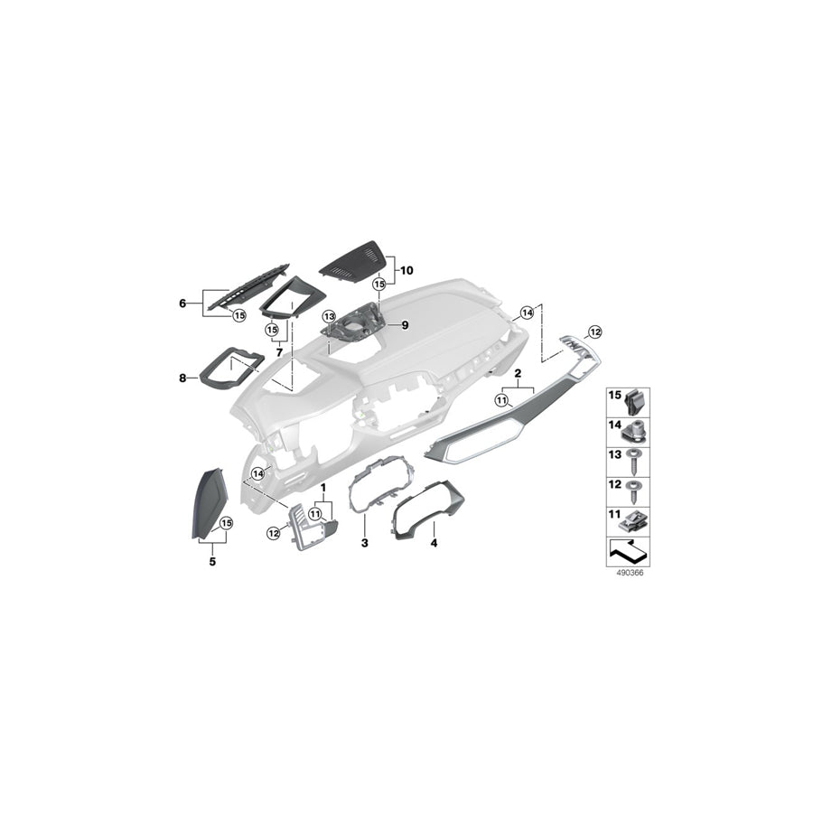 Genuine BMW 51459483652 G05 G06 Trim F.Dashb.Fineline Stripe Front Pass. (Inc. X6 30iX, X6 40iX & X5 30iX) | ML Performance US Car Parts
