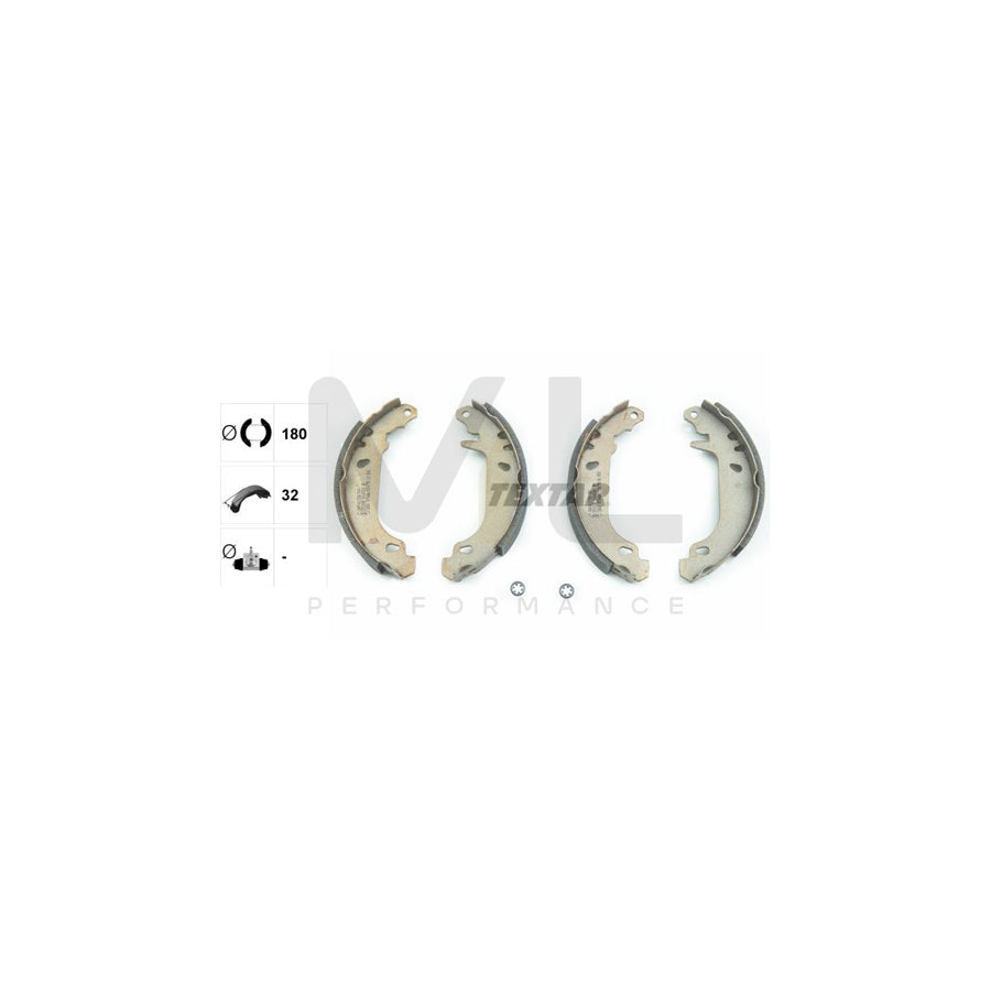TEXTAR 91045200 Brake Shoe Set without handbrake lever, with accessories | ML Performance Car Parts