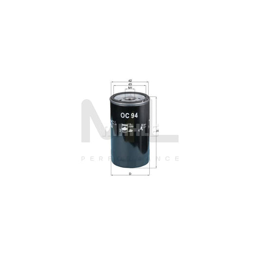 MAHLE ORIGINAL OC 94 Oil Filter Spin-on Filter, with one anti-return valve | ML Performance Car Parts