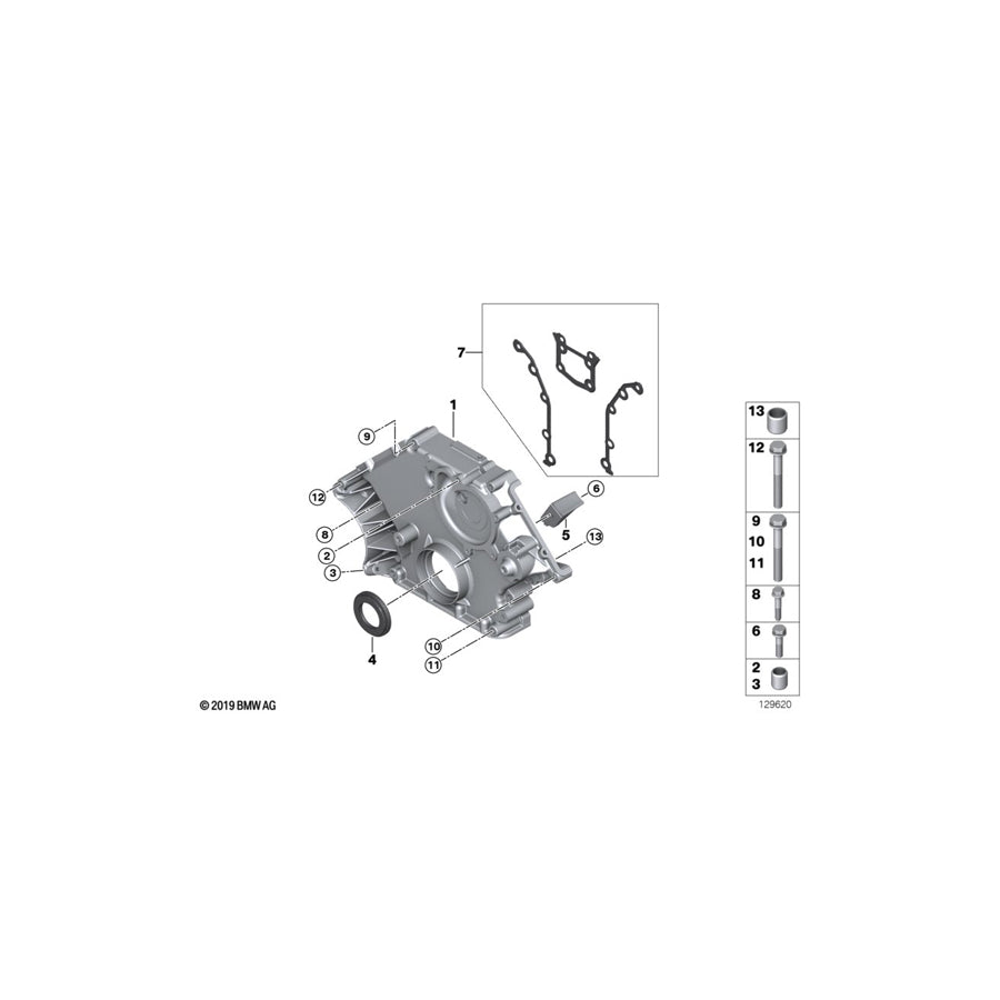 Genuine BMW 11141439717 E64 E53 E70 Gasket F Timing Case (Inc. ALPINA B7, 745i & X5 4.8i) | ML Performance US Car Parts