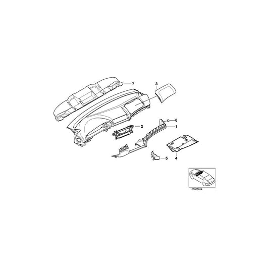 Genuine BMW 51458159720 E39 Right Trim Panel Center SCHWARZ (Inc. 525tds, 530i & 520i) | ML Performance US Car Parts
