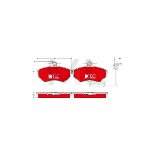 TRW Dtec Cotec Gdb1366Dte Brake Pad Set Incl. Wear Warning Contact | ML Performance Car Parts