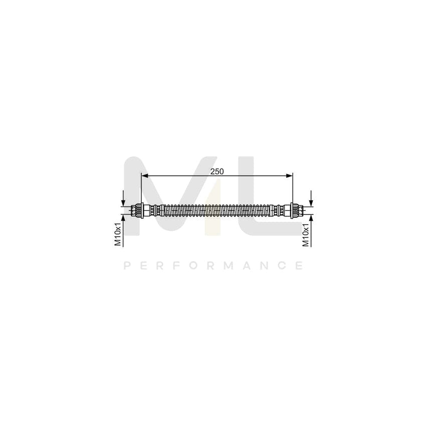 BOSCH 1 987 476 947 Brake Hose 250mm, M10x1 | ML Performance Car Parts