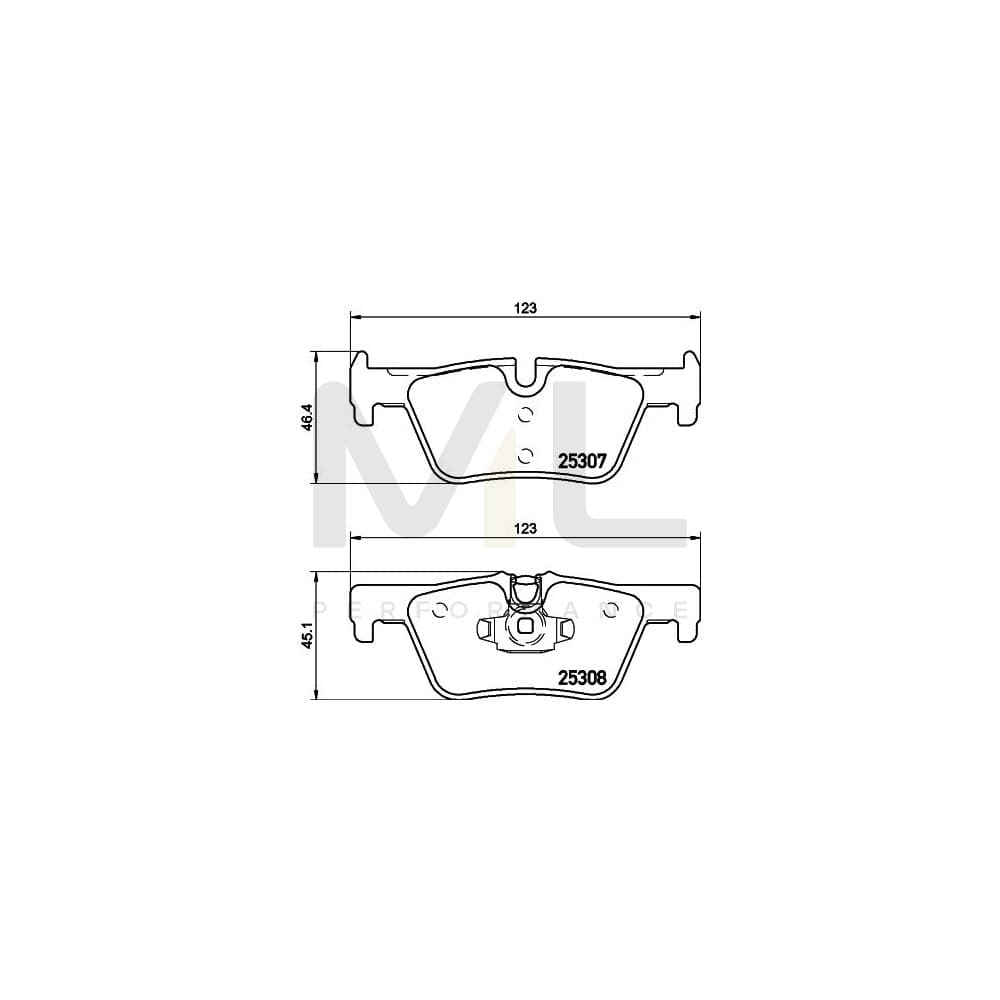 Hella 8DB 355 019-971 Brake Pad Set Prepared For Wear Indicator