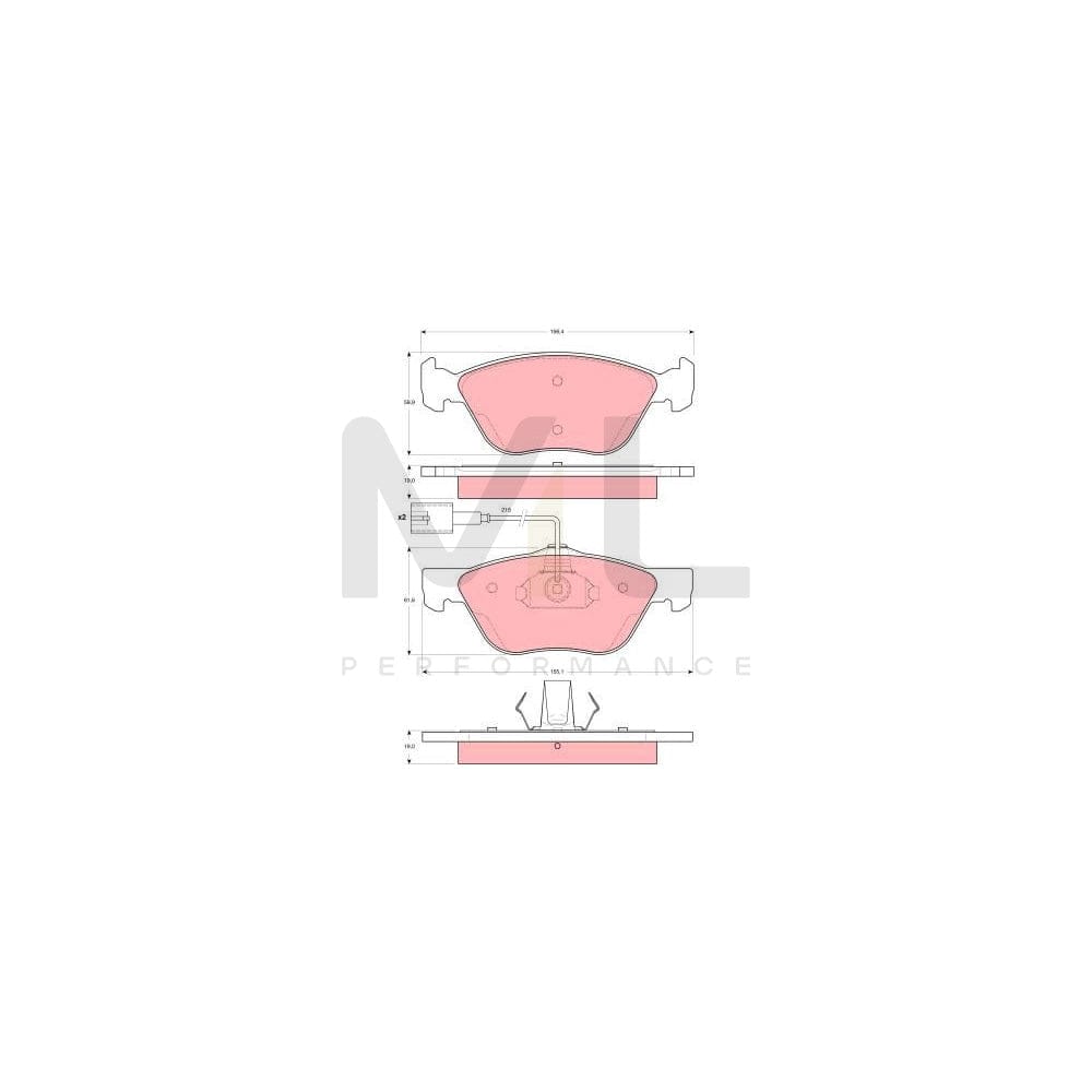 TRW Gdb1602 Brake Pad Set Incl. Wear Warning Contact | ML Performance Car Parts