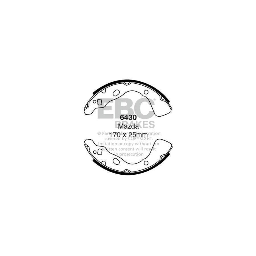 EBC 6430 Kia Mazda Rear Brake Shoes (Inc. Pride & 121) 1 | ML Performance US Car Parts