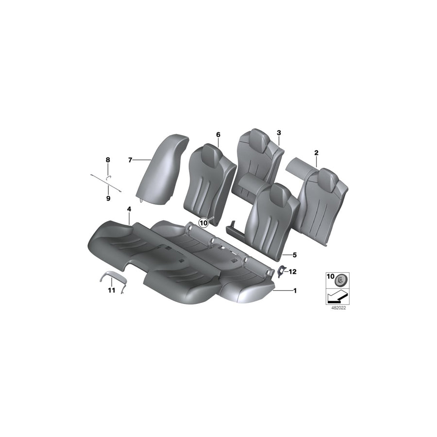 Genuine BMW 52207317909 F06 Foam Padding, Backrest, Left (Inc. 650i, 650iX 4.0 & 640d) | ML Performance US Car Parts
