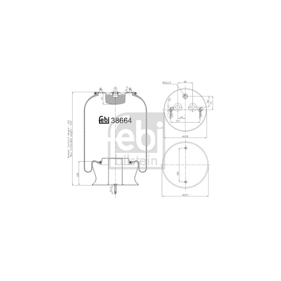 Febi Bilstein 38664 Boot, Air Suspension