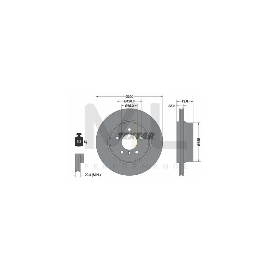 TEXTAR PRO 92141603 Brake Disc for BMW X3 (E83) Externally Vented, Coated, without wheel hub, without wheel studs | ML Performance Car Parts