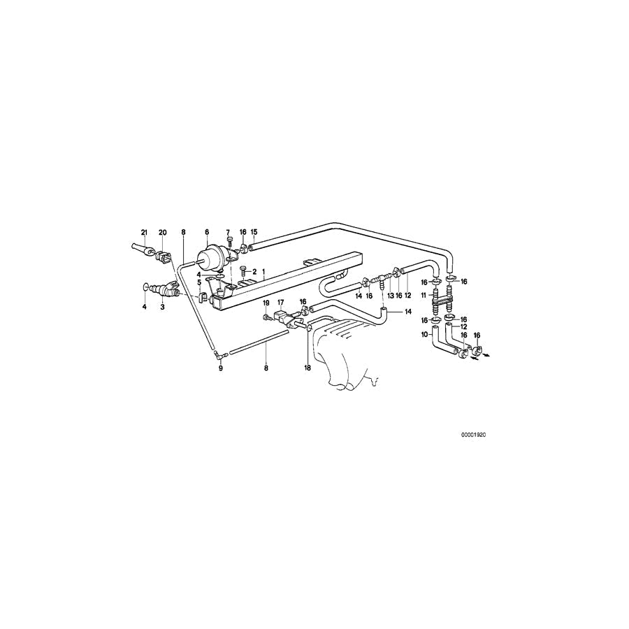 Genuine BMW 13531274729 E31 Clamp (Inc. 328i, M5 & 745i) | ML Performance UK Car Parts