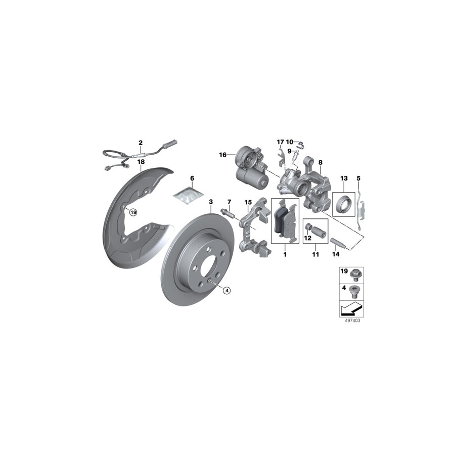 Genuine BMW 34206895441 F39 F44 F48 Caliper Housing Left (Inc. 118d, X2 25dX & X1 20i) | ML Performance US Car Parts