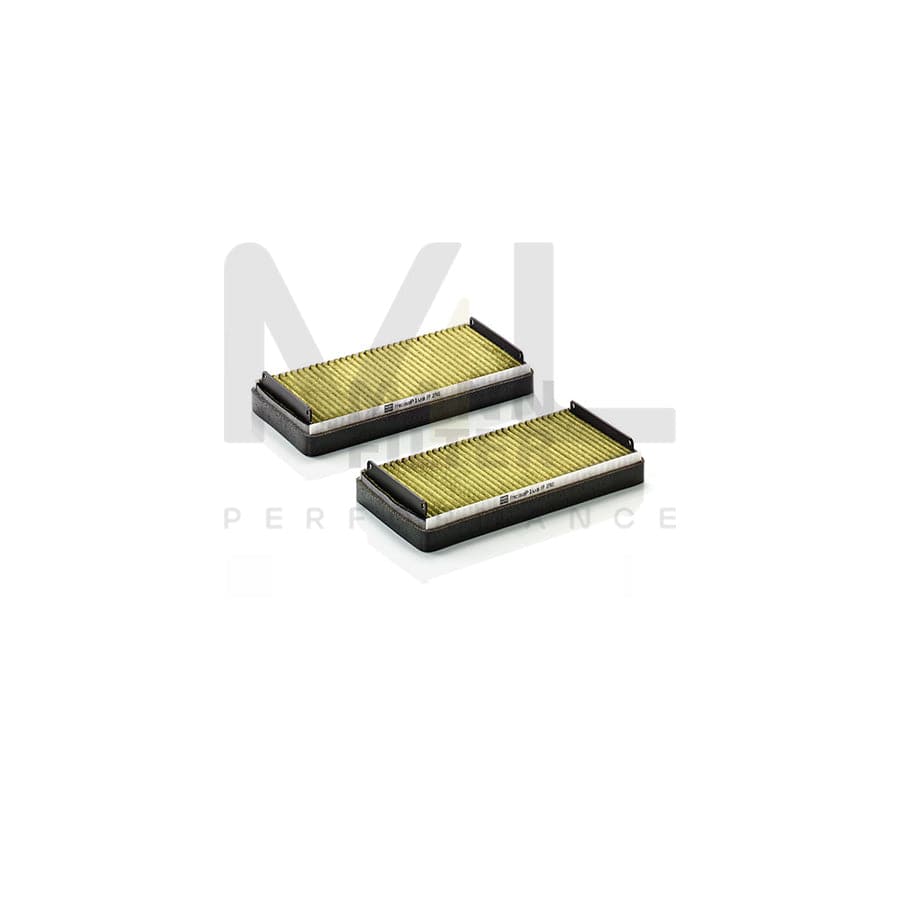 MANN-FILTER FP 2745-2 Pollen filter Activated Carbon Filter, Activated Carbon Filter with polyphenol, Particulate filter (PM 2.5), with antibacterial action, with fungicidal effect, FreciousPlus