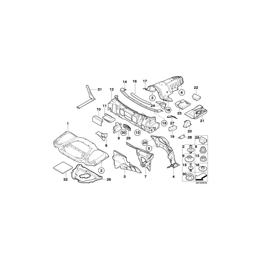 Genuine BMW 51488243133 E65 E66 Sound Insulation, Front Left Of Bulkhead (Inc. 740Li, 750i & 730i) | ML Performance US Car Parts