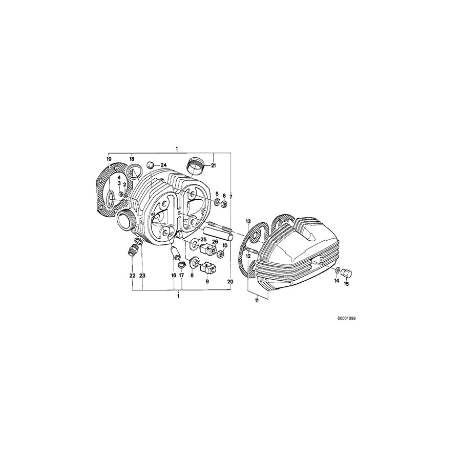 Genuine BMW 11121338678 Cylinder Head Right "SLS" ANSCHL. (Inc. R 100 GS & R 100 R) | ML Performance US Car Parts