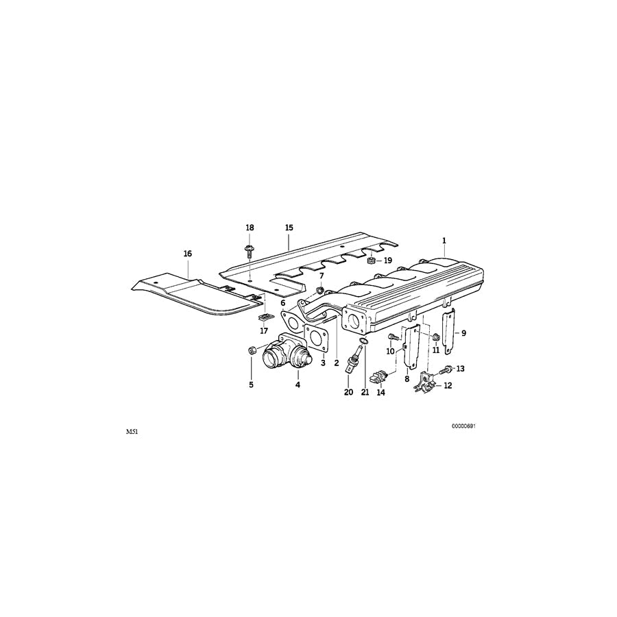 Genuine BMW 11142244834 E36 E34 Air Duct (Inc. 325td & 525td) | ML Performance US Car Parts