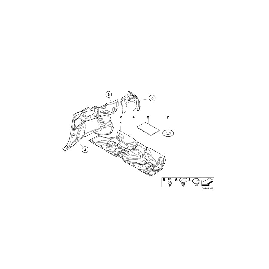 Genuine BMW 51488236278 E46 Sound Insulating Wheel Housing Rear Rig. (Inc. 330Ci, 330Cd & 323Ci) | ML Performance US Car Parts