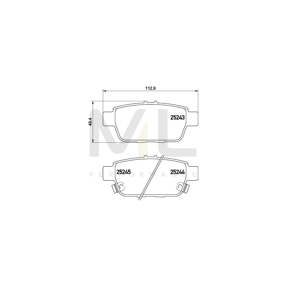 Hella 8DB 355 016-091 Brake Pad Set For With Acoustic Wear Warning