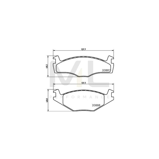 Hella 8DB 355 006-381 Brake Pad Set Not Prepared For Wear Indicator, With Accessories