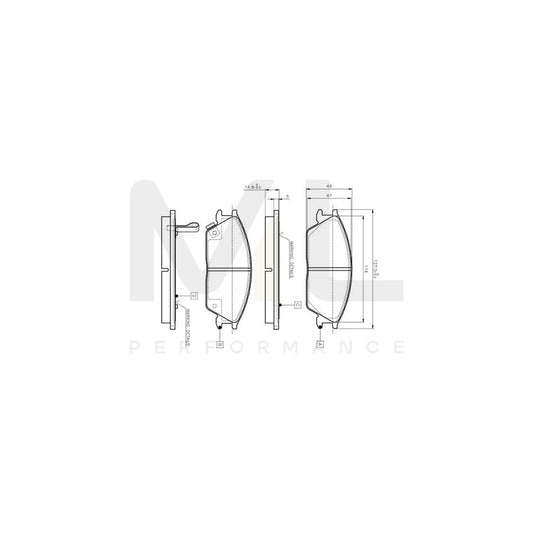 Bosch 0986Tb2115 Brake Pad Set Excl. Wear Warning Contact, With Accessories  | ML Performance Car Parts