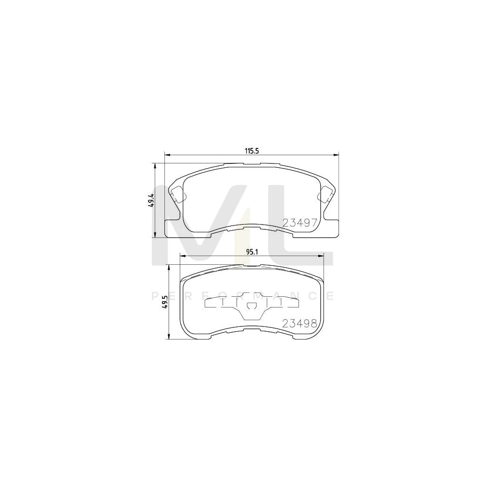 Hella 8DB 355 017-111 Brake Pad Set With Acoustic Wear Warning