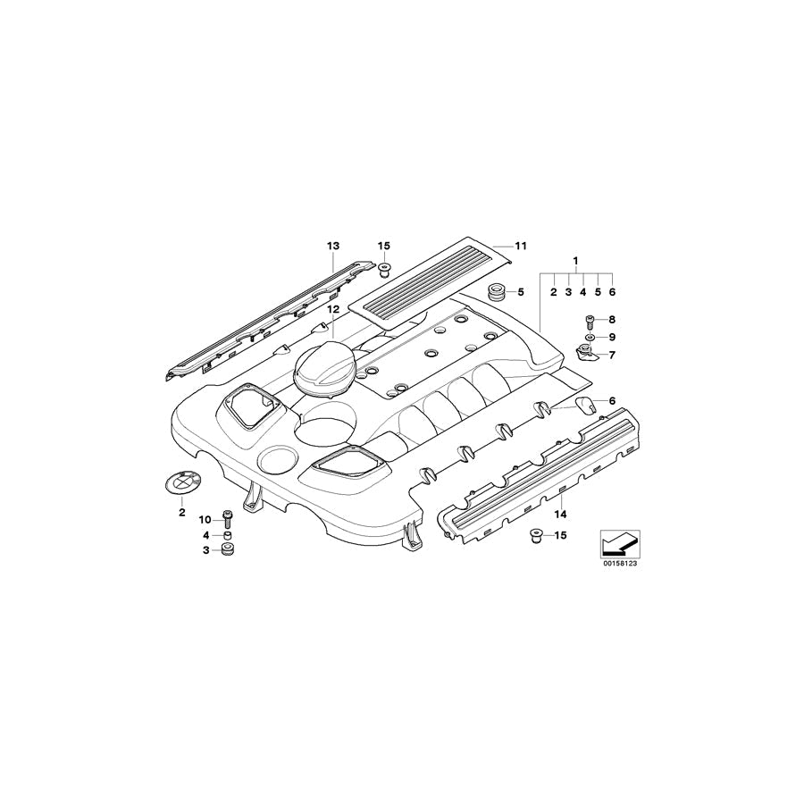 Genuine BMW 11142248500 E38 E65 Covering Center (Inc. 740d) | ML Performance US Car Parts