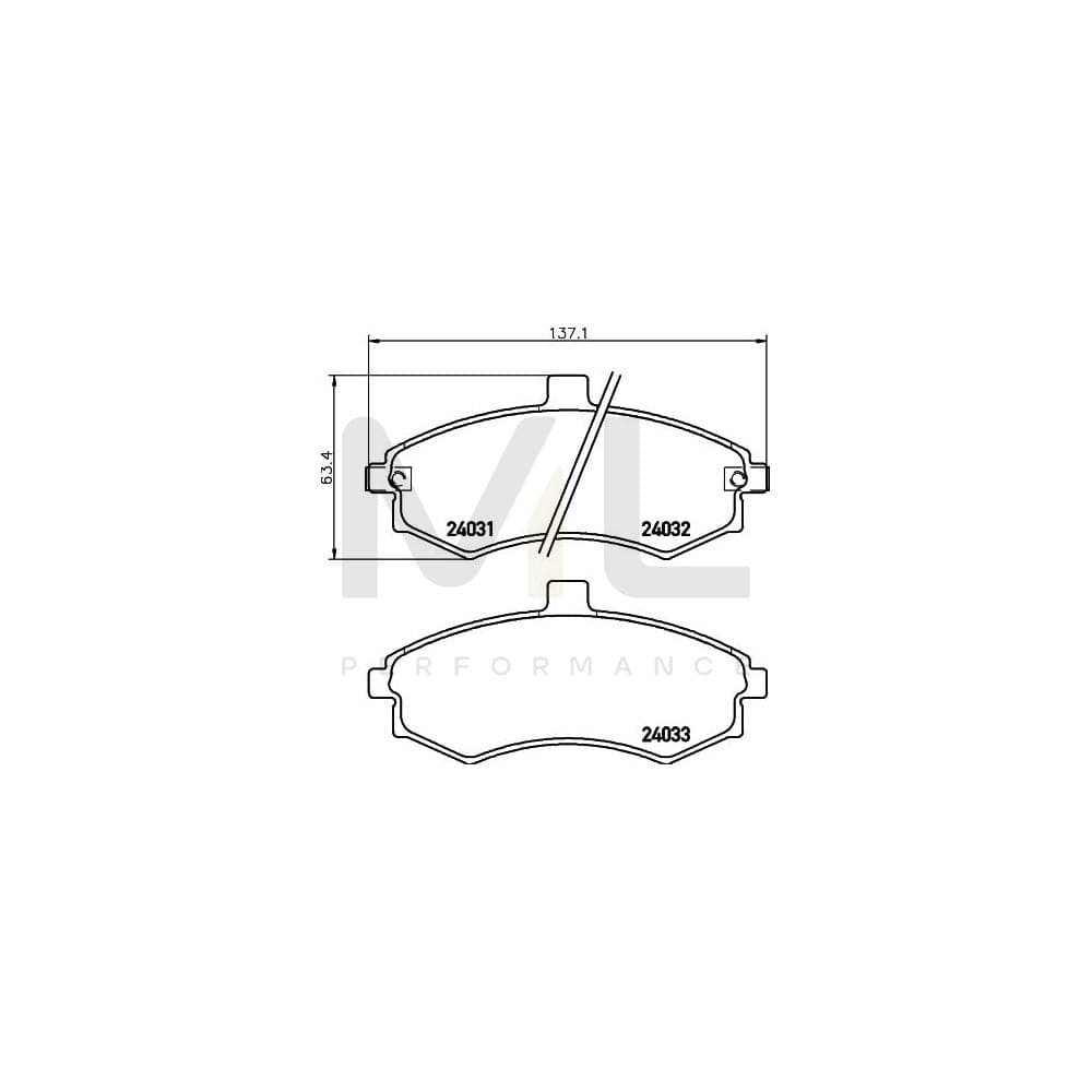 Hella 8DB 355 010-481 Brake Pad Set With Acoustic Wear Warning
