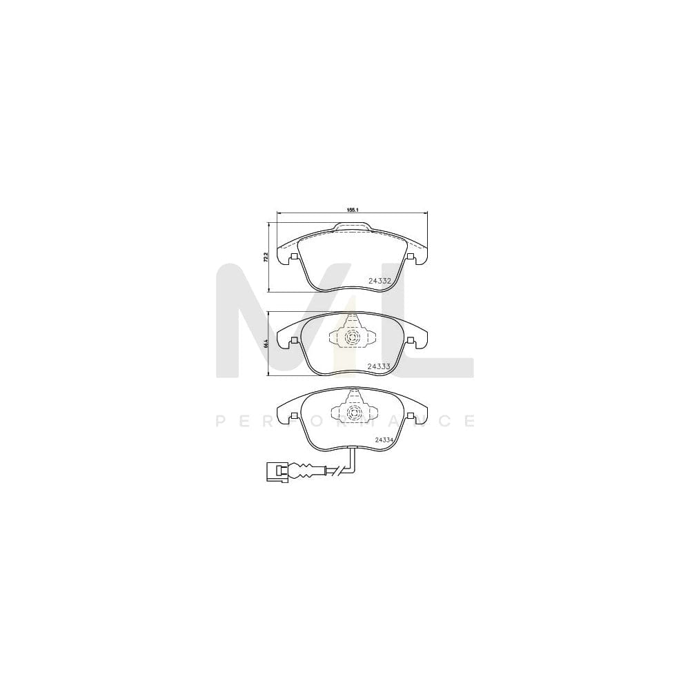 Hella 8DB 355 014-031 Brake Pad Set With Integrated Wear Warning Contact