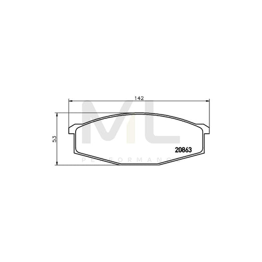 Hella 8DB 355 007-291 Brake Pad Set For Nissan Patrol Not Prepared For Wear Indicator