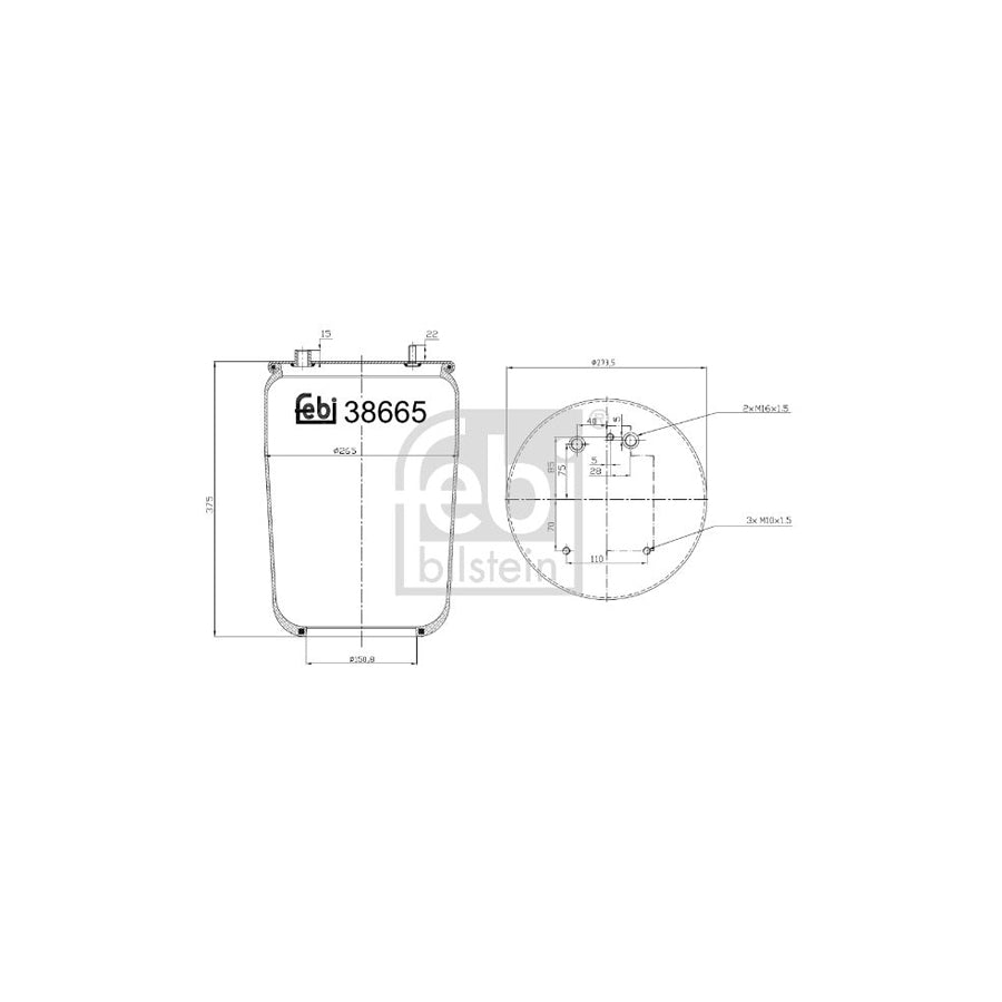 Febi Bilstein 38665 Boot, Air Suspension