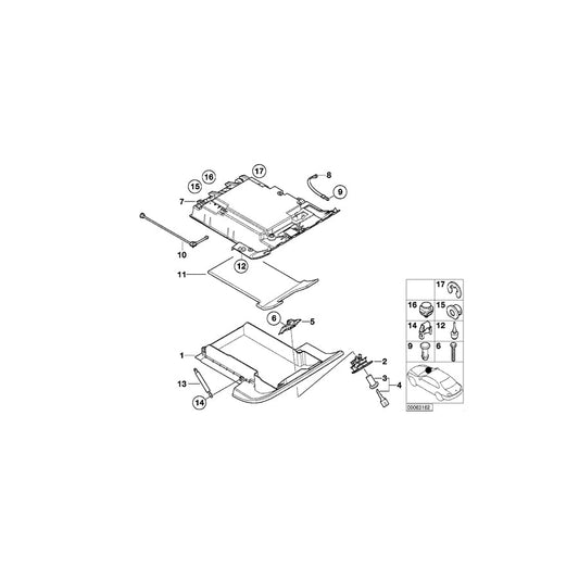 Genuine BMW 51167026225 E52 Glove Box Locking Mechanism (Inc. ALPINA V8 & Z8) | ML Performance US Car Parts