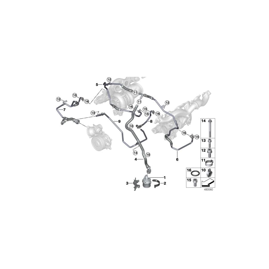 Genuine BMW 11538654392 G12 Coolant Line, Turbocharger Supply Line (Inc. M760iX & M760LiX) | ML Performance UK Car Parts