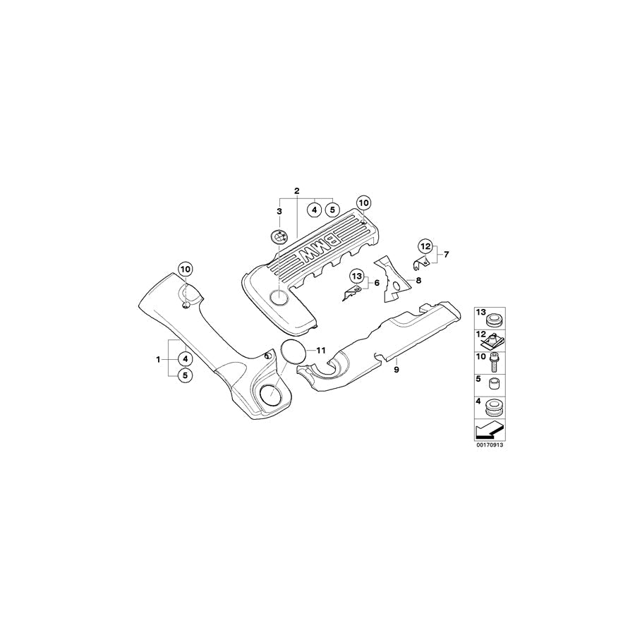 Genuine BMW 11142249317 E39 E38 E53 Holder, Cover (Inc. 530d, X5 3.0d & 525d) | ML Performance US Car Parts