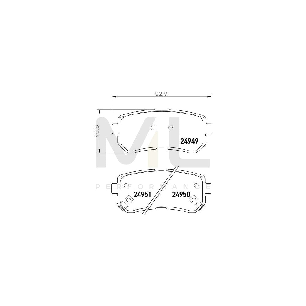 Hella 8DB 355 014-911 Brake Pad Set With Acoustic Wear Warning