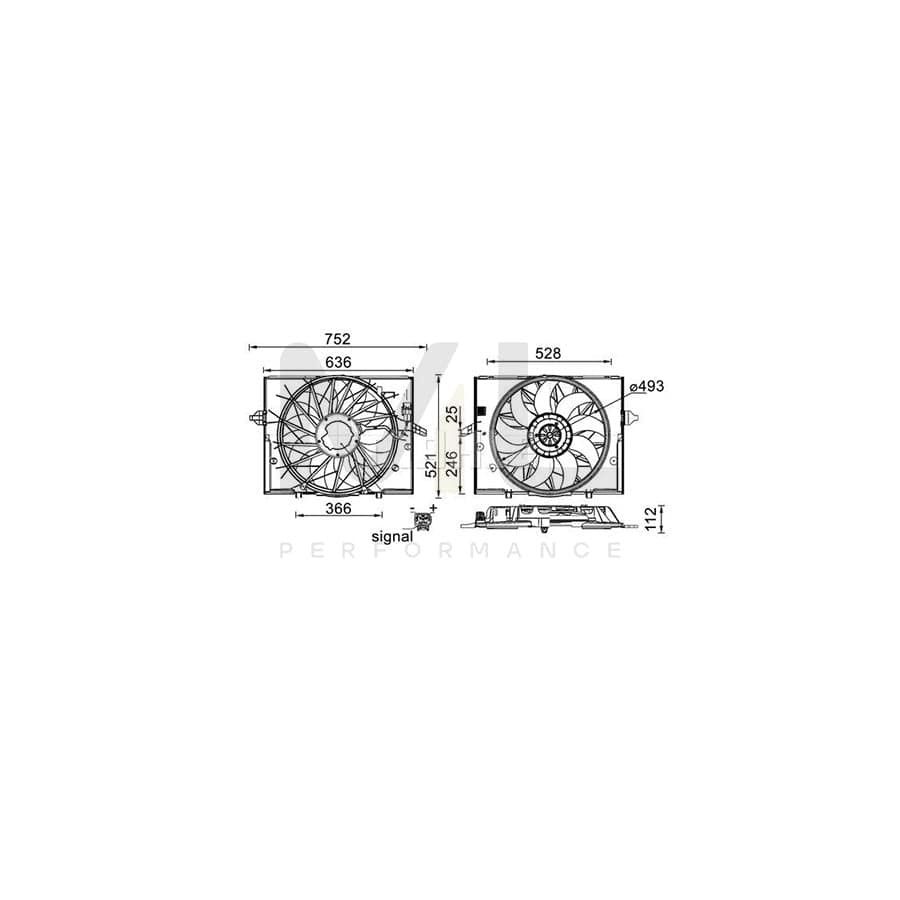 MAHLE ORIGINAL CFF 336 000S Fan, radiator ???: 487mm, with radiator fan shroud | ML Performance Car Parts