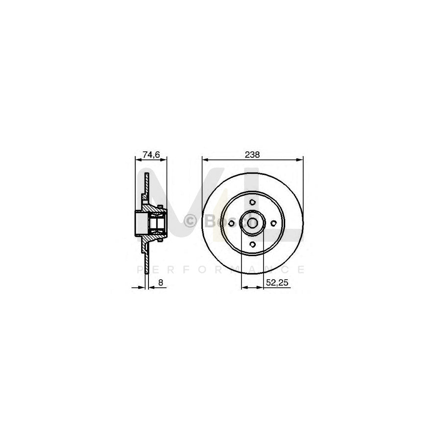BOSCH 0 986 479 281 Brake Disc for RENAULT CLIO Solid, with bearing(s) | ML Performance Car Parts