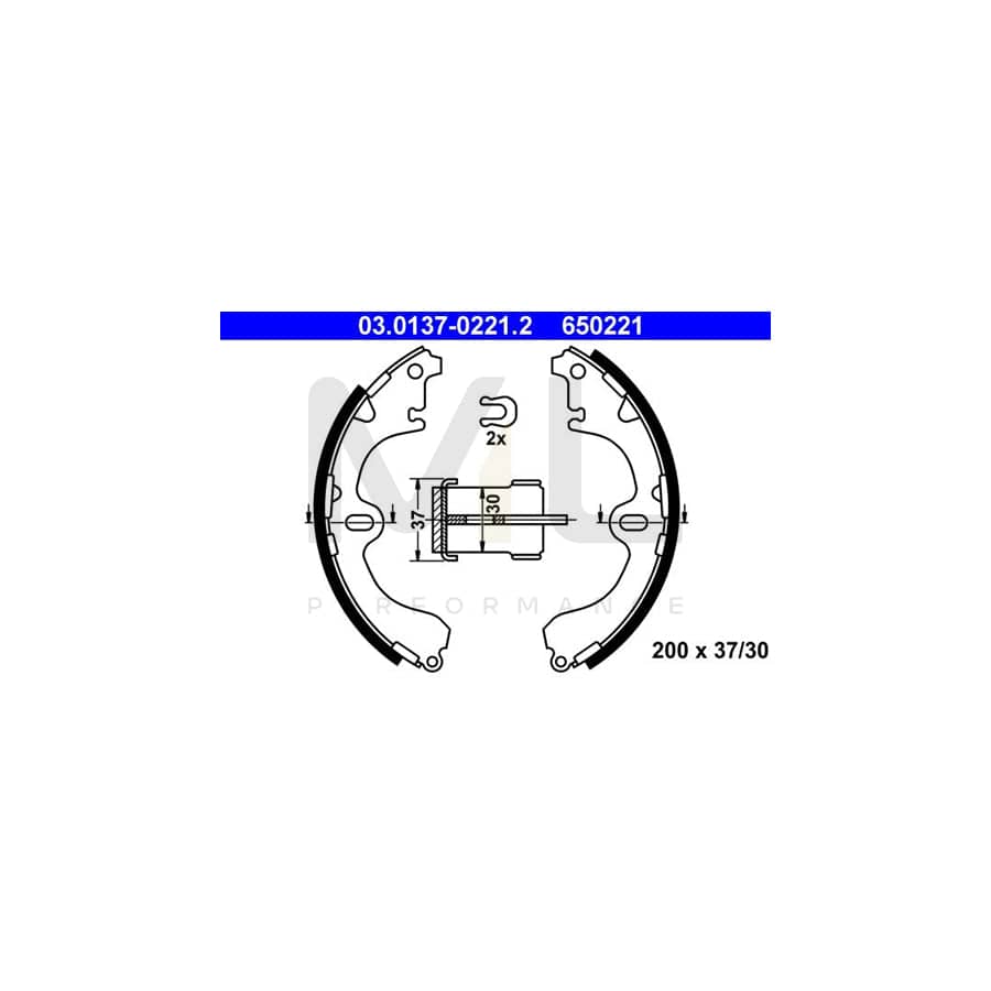 ATE 03.0137-0221.2 Brake Shoe Set