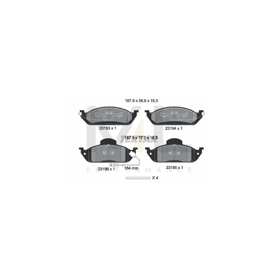 TEXTAR 2319303 Brake pad set suitable for MERCEDES-BENZ ML-Class (W163) incl. wear warning contact, with accessories | ML Performance Car Parts