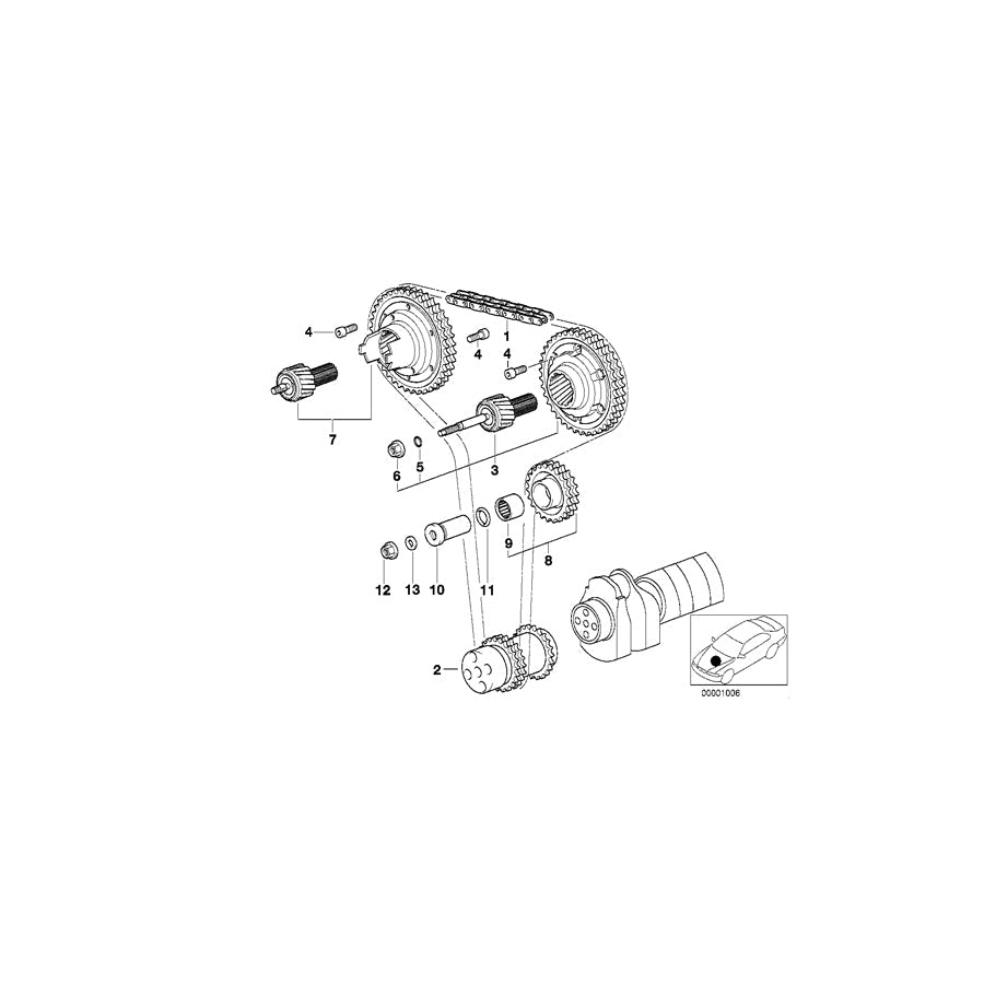 Genuine BMW 11361405173 E36 Vanos Gearbox, Inlet (Inc. M3 & Z3 M) | ML Performance US Car Parts