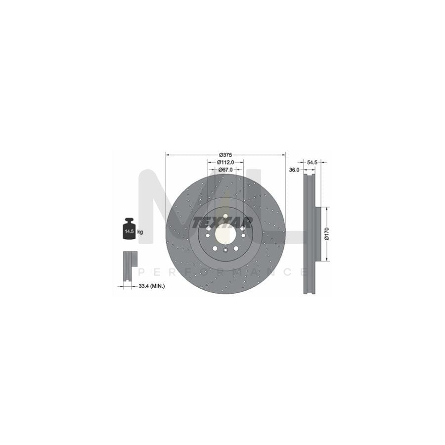TEXTAR PRO+ 92279805 Brake Disc Internally Vented, Perforated, Coated, High-carbon, without wheel hub, without wheel studs | ML Performance Car Parts