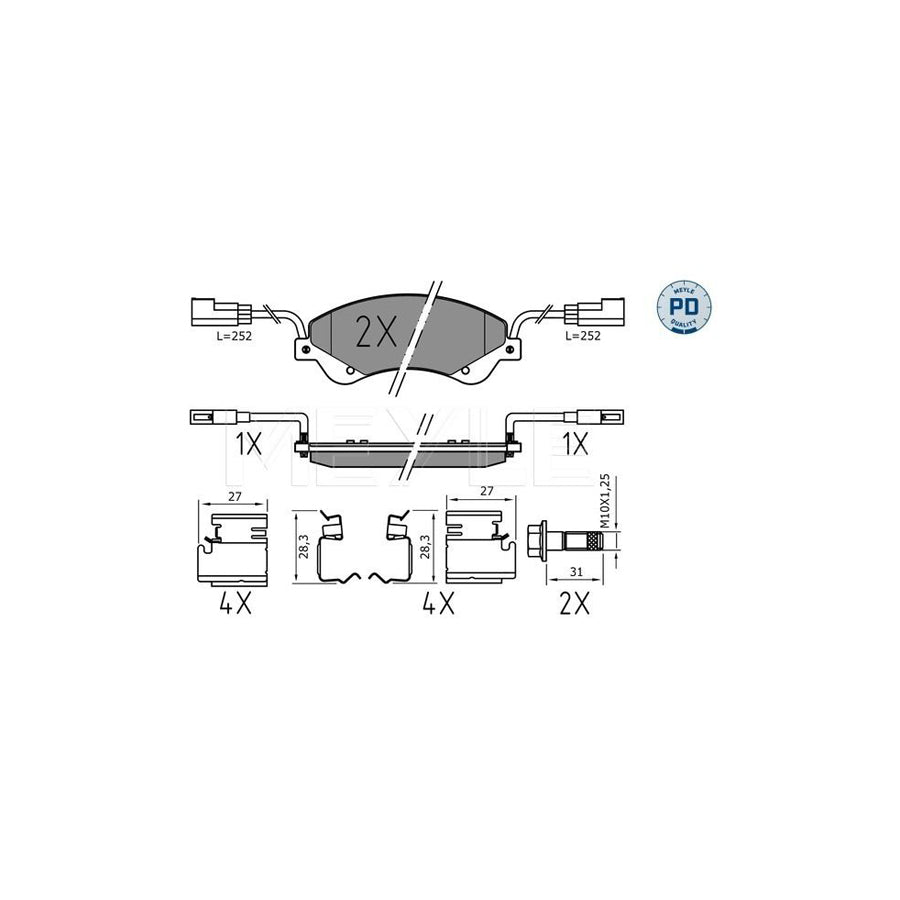 Meyle 025 244 8518/Pd Brake Pad Set For Ford Transit