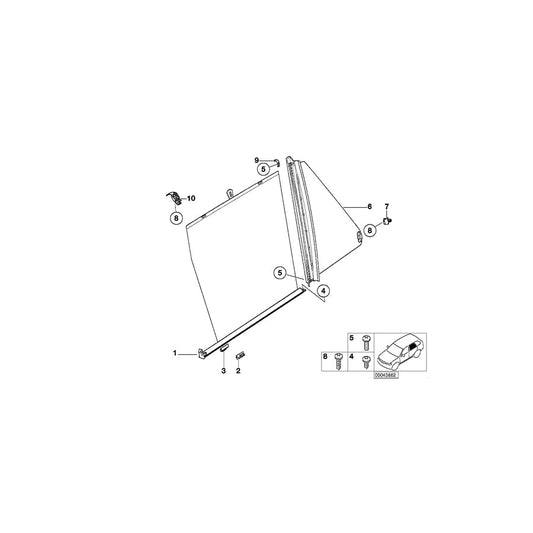 Genuine BMW 51167001147 E53 Left Rear Door Sun Blind DUNKELGRAU (Inc. X5) | ML Performance US Car Parts
