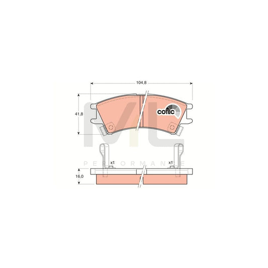 TRW Cotec Gdb3165 Brake Pad Set For Hyundai Amica / Atoz (Mx) With Acoustic Wear Warning | ML Performance Car Parts